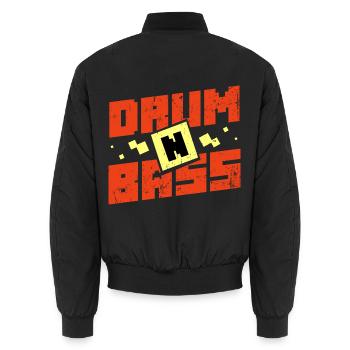 Druckvoller Bass Clubnacht Berlin - Unisex Bomberjacke - Schwarz - Hinten - AI Model Male 185 light (185cm)