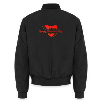 Valentinstag Valentine rote Herzen - Unisex Bomberjacke - Schwarz - Hinten - AI Model Male 185 light (185cm)