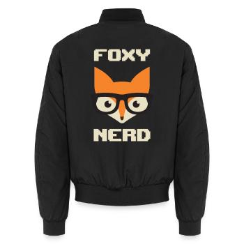 Foxy Nerd - Unisex Bomberjacke - Schwarz - Hinten - AI Model Male 185 light (185cm)