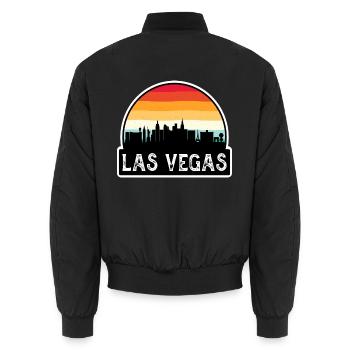 Las Vegas Nevada USA Flagge Skyline Reise Souvenir - Unisex Bomberjacke - Schwarz - Hinten - AI Model Male 185 light (185cm)