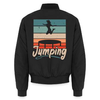 Springendes Trampolin Trampolin Trampolinspringen - Unisex Bomberjacke - Schwarz - Hinten - AI Model Male 185 light (185cm)