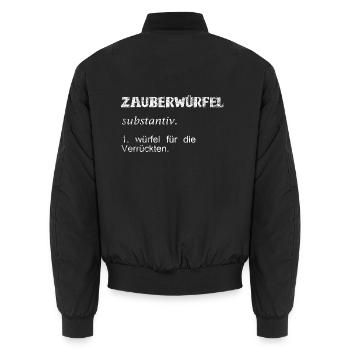 Zauber Würfel Geschenk - Unisex Bomberjacke - Schwarz - Hinten - AI Model Male 185 light (185cm)