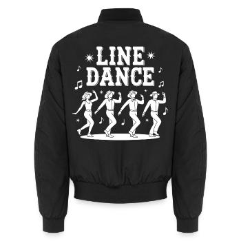 Line Dance mein Hobby - meine Passion - mein Ding - Unisex Bomberjacke - Schwarz - Hinten - AI Model Male 185 light (185cm)