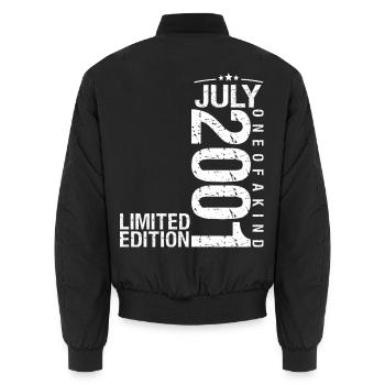 Juli 2001 Juli Jubiläum Juli 2001 - Unisex Bomberjacke - Schwarz - Hinten - AI Model Male 185 light (185cm)
