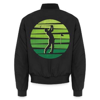 Golfer Golfschläger Golfen Golfspieler Golf - Unisex Bomberjacke - Schwarz - Hinten - AI Model Male 185 light (185cm)