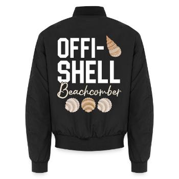 Muschel-Strandwischer Muschel-Strandwischen - Unisex Bomberjacke - Schwarz - Hinten - AI Model Male 185 light (185cm)
