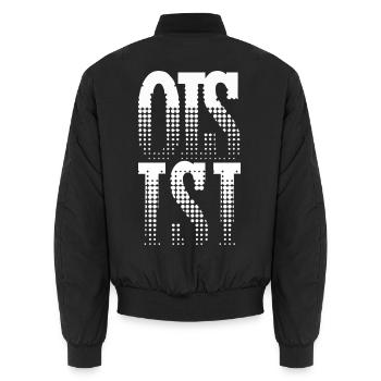 Bayerischer Dialekt Spruch  - Unisex Bomberjacke - Schwarz - Hinten - AI Model Male 185 light (185cm)