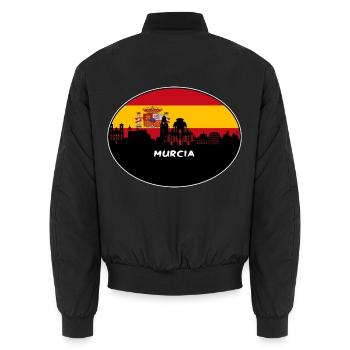 Murcia Spanien Flagge Skyline Silhouette Reisen - Unisex Bomberjacke - Schwarz - Hinten - AI Model Male 185 light (185cm)