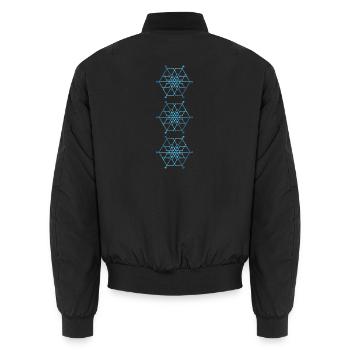 Blockchain Bitcoin Krypto - Unisex Bomberjacke - Schwarz - Hinten - AI Model Male 185 light (185cm)