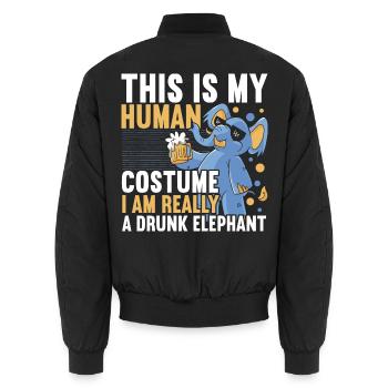Ein betrunkener Elefant Wildlife Safari Zookeeper - Unisex Bomberjacke - Schwarz - Hinten - AI Model Male 185 light (185cm)