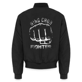 Wing Chun Fighter - Unisex Bomberjacke - Schwarz - Hinten - AI Model Male 185 light (185cm)