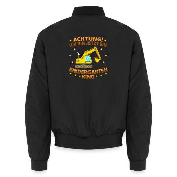 Ich bin jetzt ein Kindergartenkind Bagger - Unisex Bomberjacke - Schwarz - Hinten - AI Model Male 185 light (185cm)