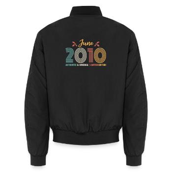 Juni 2010 Geburtstag Juni 2010 Retro Juni - Unisex Bomberjacke - Schwarz - Hinten - AI Model Male 185 light (185cm)