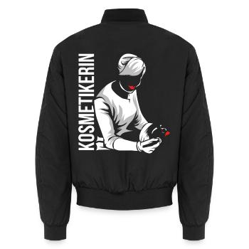 Charmante Kosmetikerin Maniküre - Unisex Bomberjacke - Schwarz - Hinten - AI Model Male 185 light (185cm)