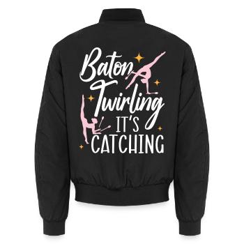 Baton Twirling Es ist fesselnd Baton Twirling - Unisex Bomberjacke - Schwarz - Hinten - AI Model Male 185 light (185cm)
