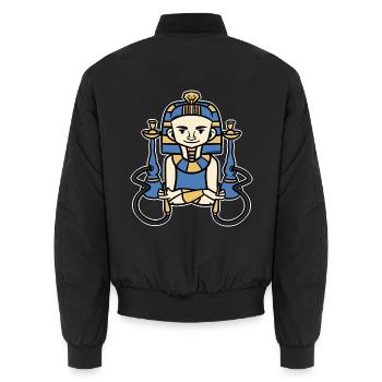 Majestätischer Pharao Hieroglyphen - Unisex Bomberjacke - Schwarz - Hinten - AI Model Male 185 light (185cm)