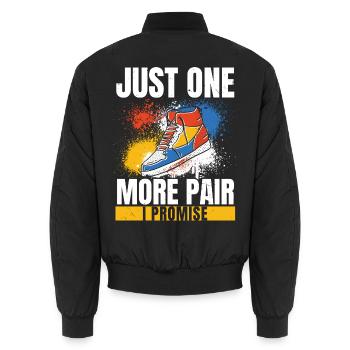 Nur noch ein Paar verspreche ich Schuhsammler - Unisex Bomberjacke - Schwarz - Hinten - AI Model Male 185 light (185cm)