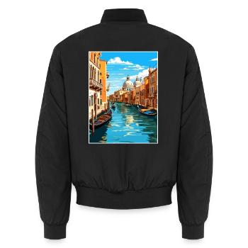 Venedig Italien Dekoration Markusplatz Souvenir - Unisex Bomberjacke - Schwarz - Hinten - AI Model Male 185 light (185cm)