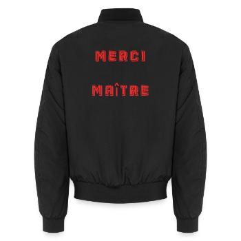 VIELEN DANK. JAHRESTAG. GEBURT. RUHESTAND. VIELEN DANK - Unisex Bomberjacke - Schwarz - Hinten - AI Model Male 185 light (185cm)