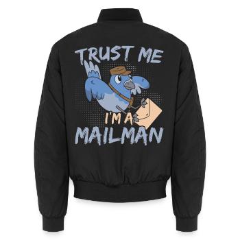 Ich bin ein Postbeamter Postbeamter Briefträger Po - Unisex Bomberjacke - Schwarz - Hinten - AI Model Male 185 light (185cm)