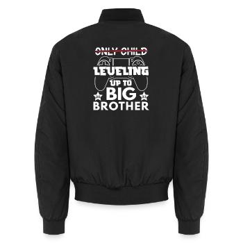 Leveling Up To Big Brother 2023 - Unisex Bomberjacke - Schwarz - Hinten - AI Model Male 185 light (185cm)