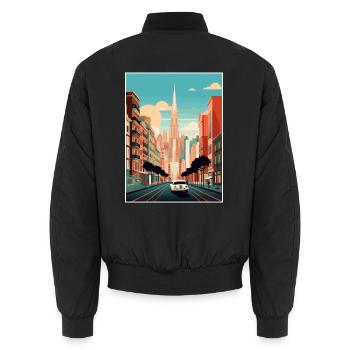 Buenos Aires Argentinien Vintage Reiseposter WPA - Unisex Bomberjacke - Schwarz - Hinten - AI Model Male 185 light (185cm)