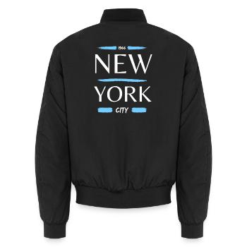 New York - Unisex Bomberjacke - Schwarz - Hinten - AI Model Male 185 light (185cm)