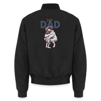 Super Dad - Unisex Bomberjacke - Schwarz - Hinten - AI Model Male 185 light (185cm)