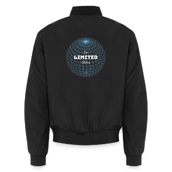 Black White Minimalist Simple Limited Edition - Unisex Bomberjacke - Schwarz - Hinten - AI Model Male 185 light (185cm)