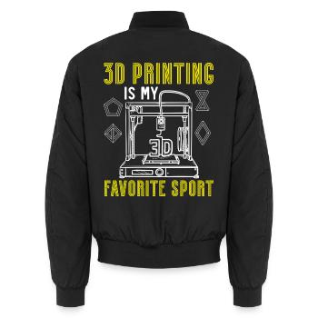 3D-Drucken ist mein Lieblingssport Machinist - Unisex Bomberjacke - Schwarz - Hinten - AI Model Male 185 light (185cm)