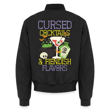 Verfluchte Cocktails & teuflische Aromen Halloween - Unisex Bomberjacke - Schwarz - Hinten - AI Model Male 185 light (185cm)