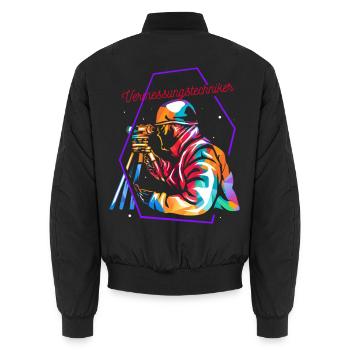 Maßgenauer Vermesser Katasteramt - Unisex Bomberjacke - Schwarz - Hinten - AI Model Male 185 light (185cm)