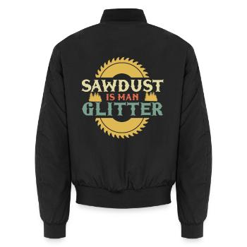 Holzschneider Geschenk - Unisex Bomberjacke - Schwarz - Hinten - AI Model Male 185 light (185cm)
