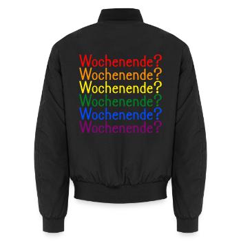 Wochenende Regenbogen LGBT - Unisex Bomberjacke - Schwarz - Hinten - AI Model Male 185 light (185cm)