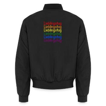 Lieblingstag Regenbogen - Unisex Bomberjacke - Schwarz - Hinten - AI Model Male 185 light (185cm)