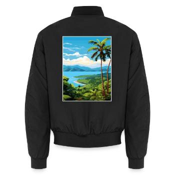 Nicoya Halbinsel Costa Rica Vintage Reiseposter - Unisex Bomberjacke - Schwarz - Hinten - AI Model Male 185 light (185cm)
