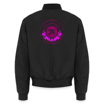 Eine Feuerwehrfrau muss tun - Unisex Bomberjacke - Schwarz - Hinten - AI Model Male 185 light (185cm)