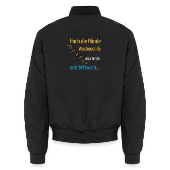 Hoch die Hände Wochenende - Unisex Bomberjacke - Schwarz - Hinten - AI Model Male 185 light (185cm)