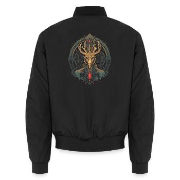 Geweih-Mandala des Waldgeistes - Unisex Bomberjacke - Schwarz - Hinten - AI Model Male 185 light (185cm)