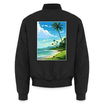 Osa Halbinsel Costa Rica Vintage Reiseposter WPA - Unisex Bomberjacke - Schwarz - Hinten - AI Model Male 185 light (185cm)