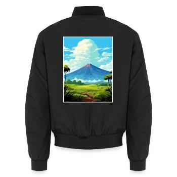 Vulkan Irazu Nationalpark Costa Rica Souvenir - Unisex Bomberjacke - Schwarz - Hinten - AI Model Male 185 light (185cm)