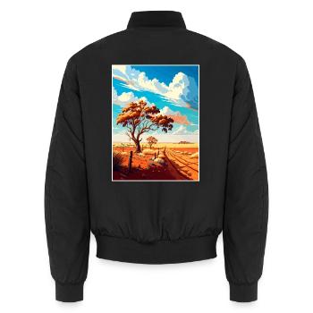 Outback Au Australien Vintage Reiseposter WPA Kunst - Unisex Bomberjacke - Schwarz - Hinten - AI Model Male 185 light (185cm)