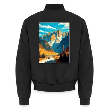 Mount Whitney Kalifornien Vintage Reiseposter WPA - Unisex Bomberjacke - Schwarz - Hinten - AI Model Male 185 light (185cm)