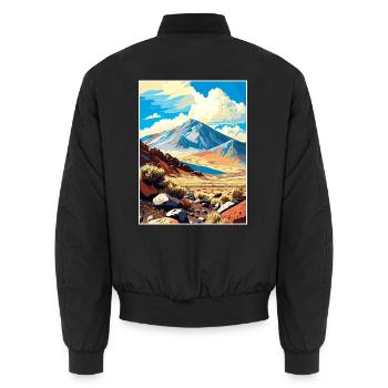 Mount Humphreys California Vintage Reiseposter - Unisex Bomberjacke - Schwarz - Hinten - AI Model Male 185 light (185cm)