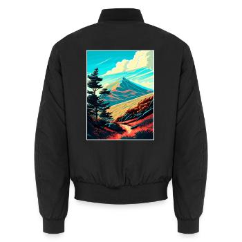 Mount Tamalpais Kalifornien Vintage Reiseposter - Unisex Bomberjacke - Schwarz - Hinten - AI Model Male 185 light (185cm)