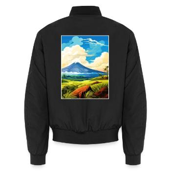 Hawai Vulkane Nationalpark Reiseposter - Unisex Bomberjacke - Schwarz - Hinten - AI Model Male 185 light (185cm)