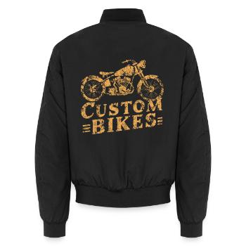 custom bike Motorad ,Biker design - Unisex Bomberjacke - Schwarz - Hinten - AI Model Male 185 light (185cm)