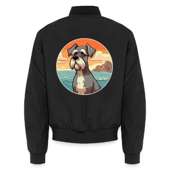 Standard Schnauzer Hund Rasse Cartoon Kawaii Hund - Unisex Bomberjacke - Schwarz - Hinten - AI Model Male 185 light (185cm)