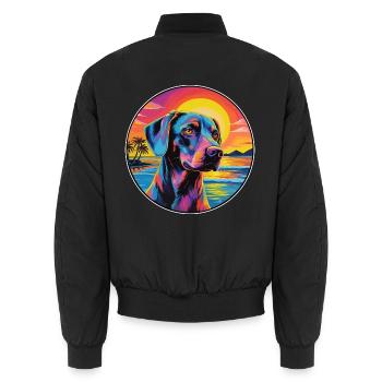 Transsilvanischer Jagdhund Rasse Bunte Karikatur Wat - Unisex Bomberjacke - Schwarz - Hinten - AI Model Male 185 light (185cm)