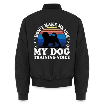 Cockapoo Hundeliebhaber Silhouette Vintage Sonnenuntergang - Unisex Bomberjacke - Schwarz - Hinten - AI Model Male 185 light (185cm)